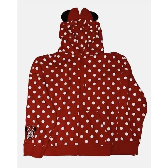 Disney Minnie Mouse XXL Authentic Sweatshirt Hoodie With Ears Bow NWT - Picture 4 of 7